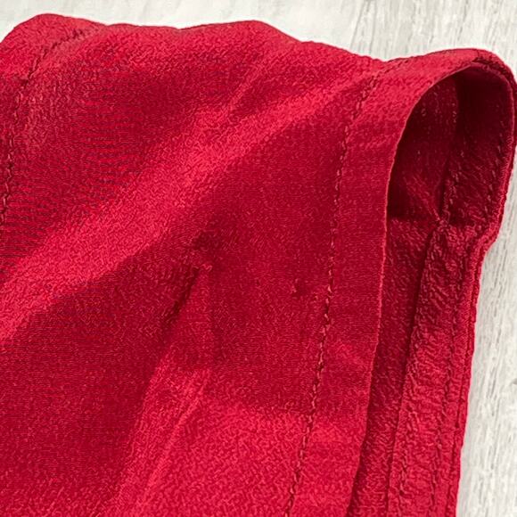 Spenser Jeremy Red Sleeveless Silk Plain Basic Staple Flowy Tank Top Blouse - Picture 5 of 7